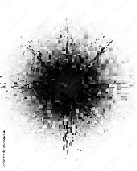 Black Circle With Glitch Effect Pattern Round Shape Pixel Noise