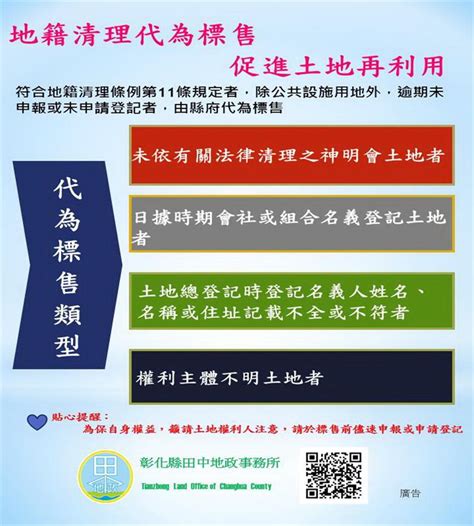 【地籍】地籍清理停看聽！代為標售、流水編號清查好安心 新聞焦點 彰化縣政府地政處