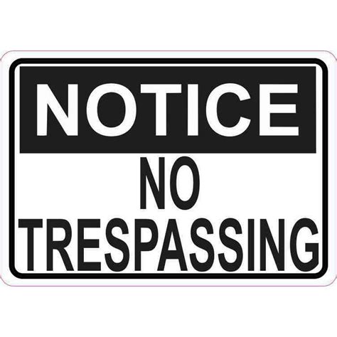 5in X 35in Notice No Trespassing Sticker Vinyl Door Signs Business Sign