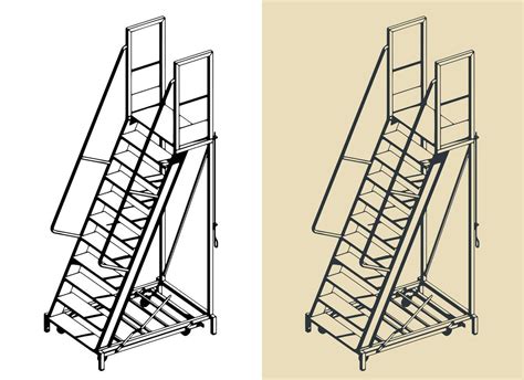 Rolling Steel Ladder 44237407 Vector Art At Vecteezy