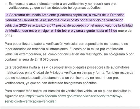 Omar Castrej N On Twitter La Verificaci N Vehicular De Hecho Es Una