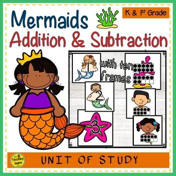 Mermaids Themed Addend Addition Subtraction With Ten Frames Tpt