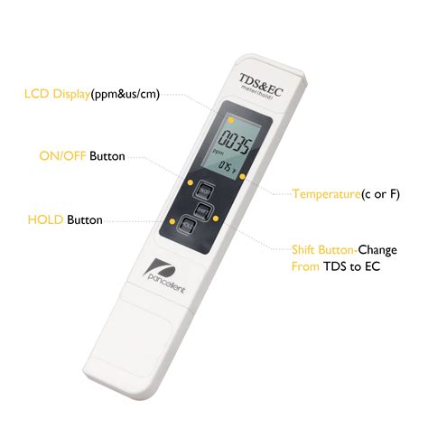 Water Quality Test Meter Pancellent TDS PH EC Temperature 4 In 1 Set