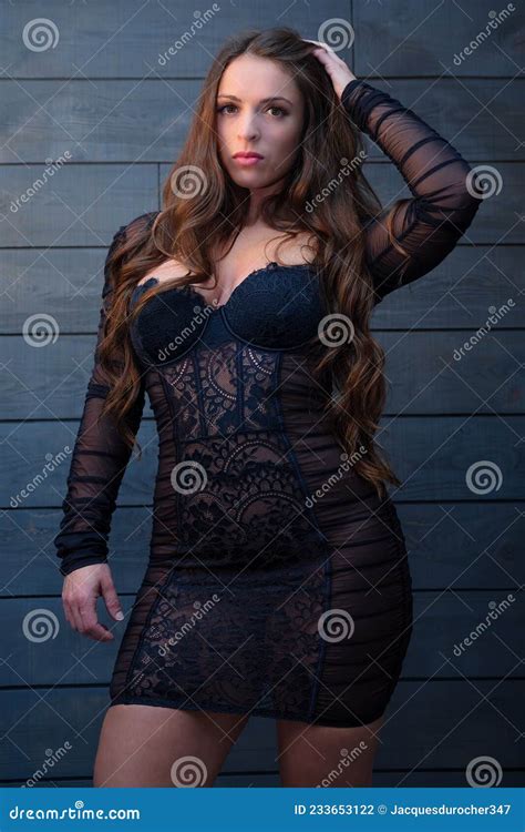 Pretty Woman In Black Lace Lingerie Beautiful Girl Sensual Portrait