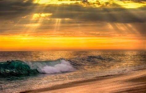 Wallpaper Sea Wave Water Sunset Nature The Ocean Sky Sea Ocean