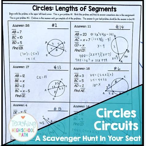 Geometry Circles Angles Circuits High School Math New Classroom