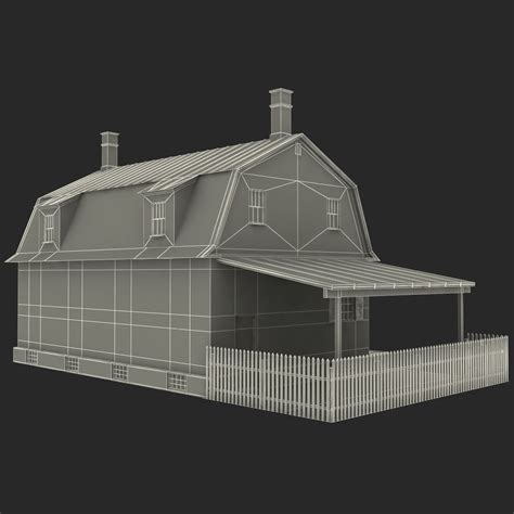Gambrel House Modelo 3d 79 3ds Lwo Obj Max Ma C4d Free3d