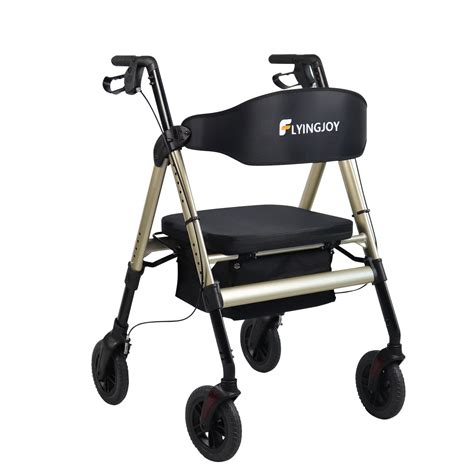 Heavy Duty Rollator Walker With Seat Folding Rolling Walker For Seniors