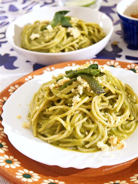 Vegan Espagueti Verde Mexican Green Spaghetti Mexican Made Meatless