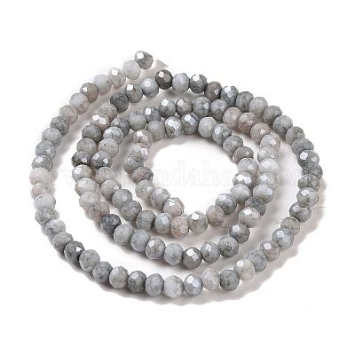 Wholesale Faceted Electroplated Glass Beads Strands Pandahall