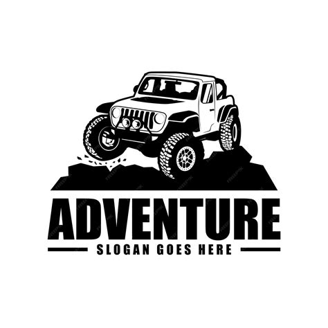 Premium Vector Vector Off Road Jeep Adventure Silhouette Illustration