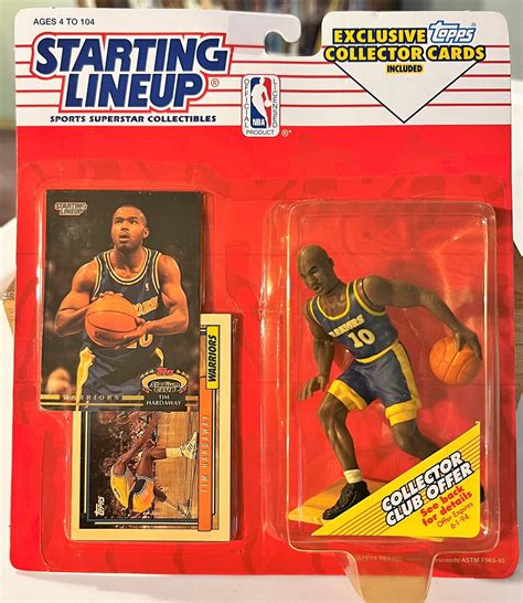 Kenner Starting Lineup W Topps Card Golden State Warriors Tim