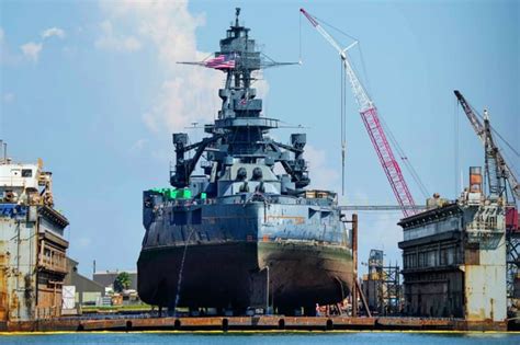 Uss Texas Bb 35 In Floating Dry Dock At Galveston Texas 4 September