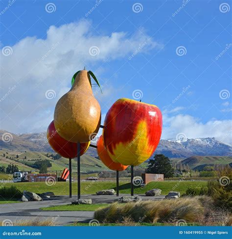 Symbols of the Fruit Produced in Cromwell Region, New Zealand Stock ...