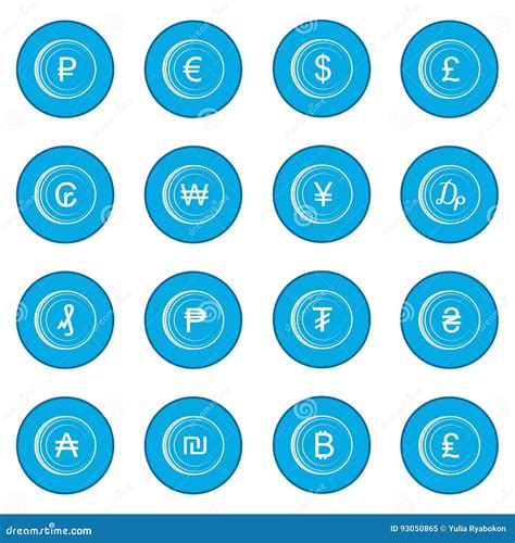 Currency Gold Coin Icon Blue Stock Vector Illustration Of Gold Icon