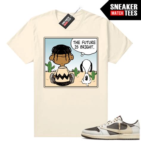 Match Jordans Travis Scott 1s Reverse Mocha Reverse Mocha Sneaker Tees