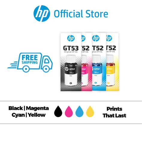 HP GT53 GT52 Original Ink Bottle Black Cyan Magenta Yellow