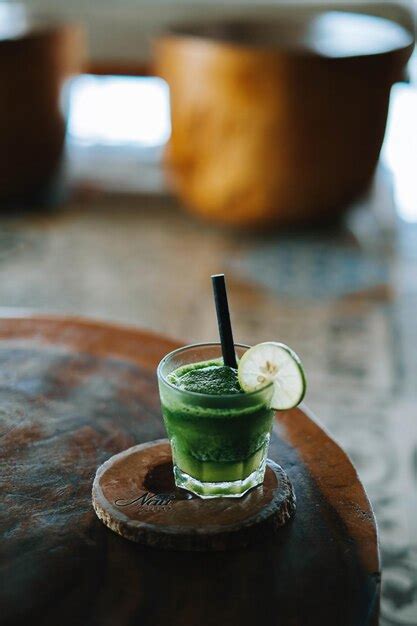 Bebida Verde Como Bebida De Boas Vindas Em Uma Villa Em Ubud Bali