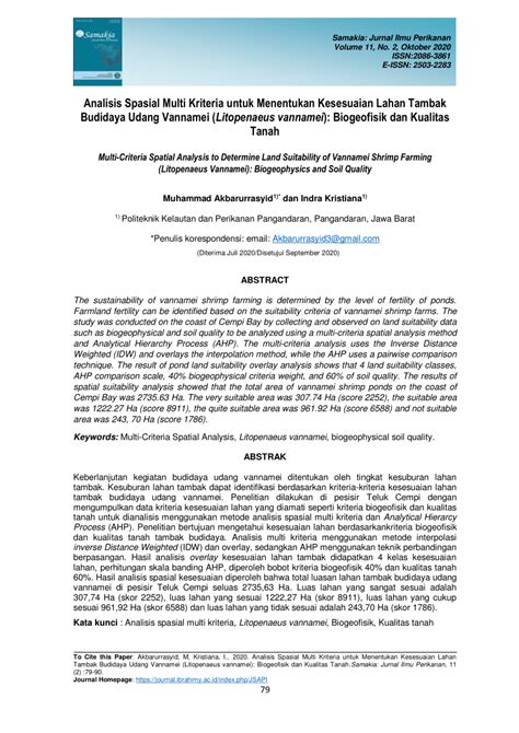 Pdf Analisis Spasial Multi Kriteria Untuk Menentukan Kesesuaian Lahan