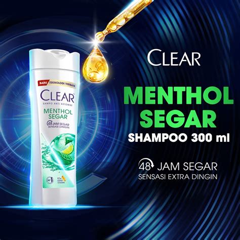 Jual Clear Shampoo Anti Ketombe Menthol Segar Jam Segar Sensasi