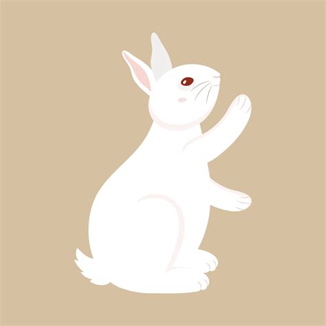 Side View Of Cute Rabbit Character On Brown Background 23223303 Vector