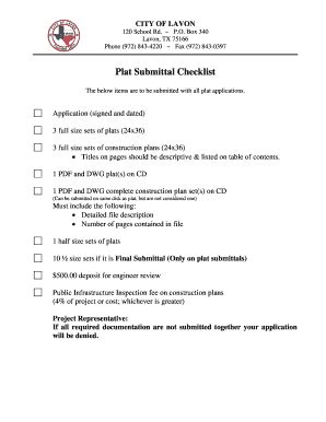 Fillable Online Plat Application Submit Packet Pdf City Of Lavon Fax