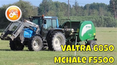 Baling 2023 Valtra 6850 And Mchale F5500 Round Baler Youtube