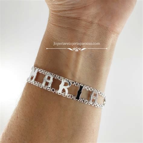 Pulsera Plata Personalizada Con Nombre Joyer A Relojer A Para So