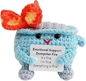 Amazon KHBVCG Adorable Crochet Dumpster Fire Emotional Support