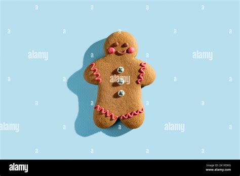 Pretty Gingerbread Man Cute Festive Pastry Homemade Bakery Smiling