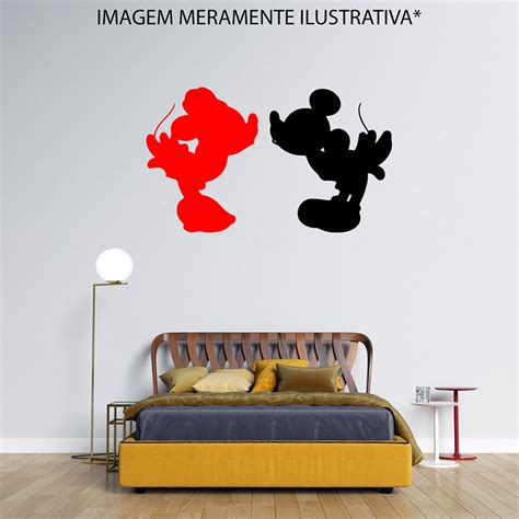 Adesivo De Parede Mickey E Minnie Se Beijando Elo