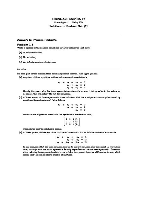 Pdf Chung Ang University Solutions To Problem Set Answers To Pdf