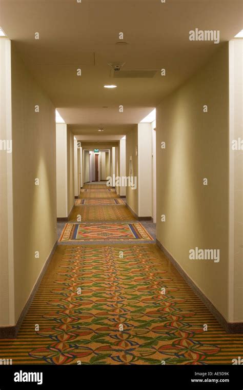 Long Hotel Corridor Hallway Stock Photo Alamy