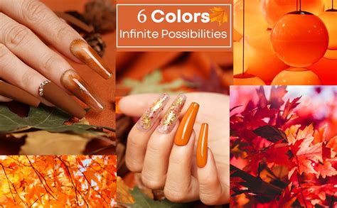 Modelones Uv Nagellack Set Herbst Winter K Rbis Orange Nude Braun Glitter Farbe Gel Nagellack