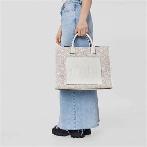 Large Gray Kaos Mini Evolution Amaya Shopping Bag TOUS