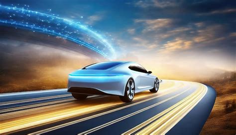 Premium Photo Modern Car On Futuristic Road
