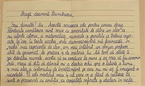 Scrisoarea emoționantă a unui elev din Timișoara pentru profesoara de