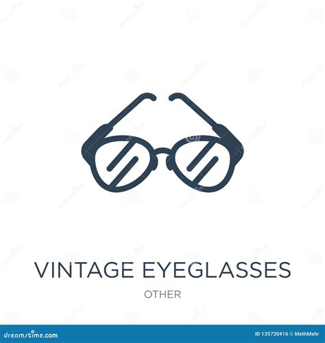 Vintage Eyeglasses Icon In Trendy Design Style Vintage Eyeglasses Icon Isolated On White