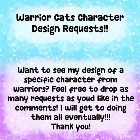 Warrior Cats Character Design Requests!! Open!!!!! by LilLalachuTheStar on DeviantArt