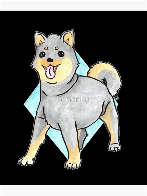 Shiba Inu Black Poster For Sale By Lemonfur Redbubble