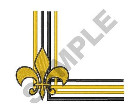 Fleur De Lis Corner Border Machine Embroidery Design Etsy