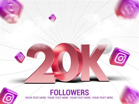 Premium Psd Instagram K Follower Celebration Psd With Editable Text