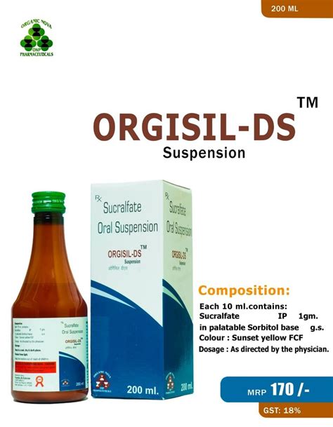 Pharmaceuticals Syrup Orgisil DS Suspension Packaging Size 200 Ml As