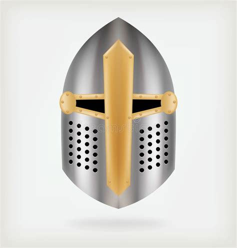 Iron Helmet Of The Medieval Knight Vector Icon Stock Vector