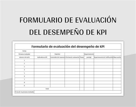 Plantilla de Formato Excel Formulario De Evaluación Del Desempeño De