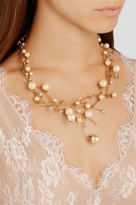 Erickson Beamon Stratosphere Gold Plated Faux Pearl And Swarovski