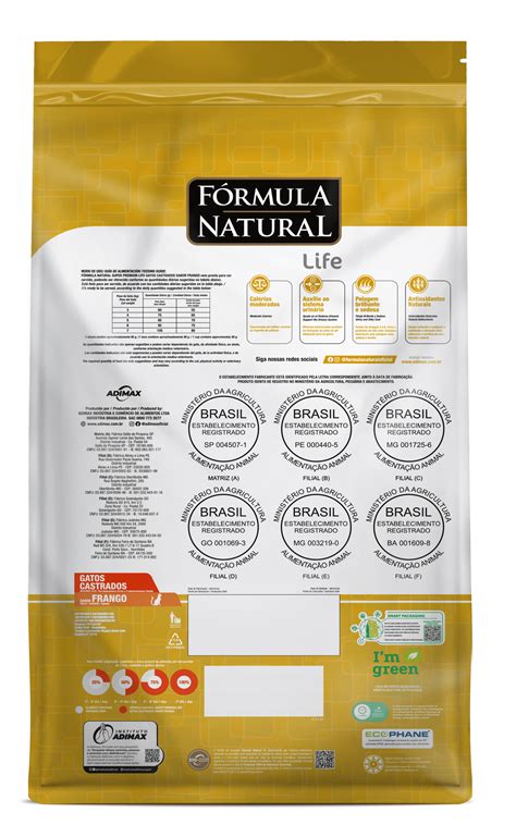 F Rmula Natural Super Premium Life Gatos Castrados Sabor Frango