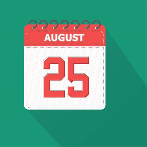 August 25 Calendar Daily Icon, Date, Month 26580807 Vector Art at Vecteezy