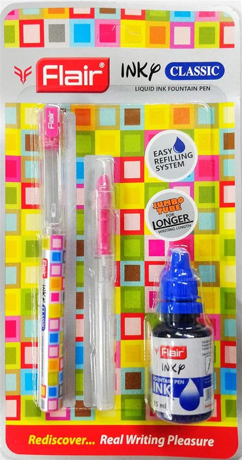 FLAIR Inky Series Classic Liquid Ink Fountain Pen Blister Pack