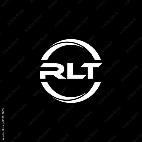 RLT Letter Logo Design With Black Background In Illustrator Cube Logo